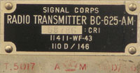 BC625 Plate