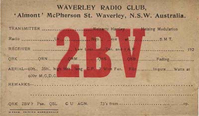 Early QSL card