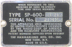 SP600 label